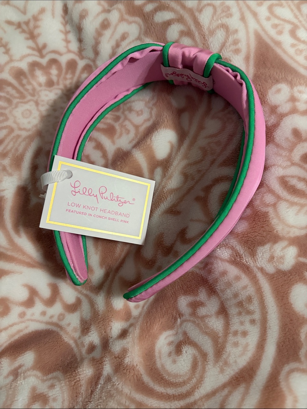 Lilly Pulitzer Pink and Green Low Knot Headband for Women - Picture 3 of 6